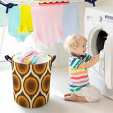Retro Midcentury Laundry Basket with Drawstring – Collapsible Hamper - retro laundry