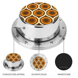 Retro Midcentury Magnetic Kitchen Timer – Mechanical Stainless Steel - retro timer