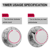 Retro Midcentury Magnetic Kitchen Timer – Mechanical Stainless Steel - retro timer