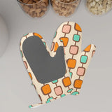 Retro Midcentury Modern Oven Mitts – Heat Resistant Silicone Pair - 11’’x7’’ - retro kitchen