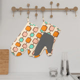 Retro Midcentury Modern Oven Mitts – Heat Resistant Silicone Pair - 11’’x7’’ - retro kitchen