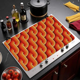 Retro Midcentury Stove Cover – 70s Vibrant Kitchen Protector Mat - retro kitchen