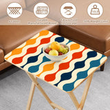 Retro Midcentury TV Dinner Tables – 4 Folding Trays with Rack - 4 Pack - retro tv tray