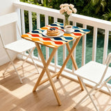 Retro Midcentury TV Dinner Tables – 4 Folding Trays with Rack - 4 Pack - retro tv tray