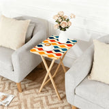 Retro Midcentury TV Dinner Tables – 4 Folding Trays with Rack - 4 Pack - retro tv tray