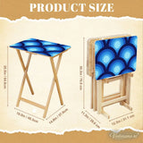 Retro Midcentury TV Tray Tables | Wooden Folding Table Set with Rack - 4 Pack - retro tv tray