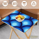 Retro Midcentury TV Tray Tables | Wooden Folding Table Set with Rack - 4 Pack - retro tv tray