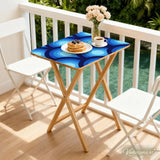 Retro Midcentury TV Tray Tables | Wooden Folding Table Set with Rack - 4 Pack - retro tv tray