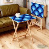 Retro Midcentury TV Tray Tables | Wooden Folding Table Set with Rack - 4 Pack - retro tv tray