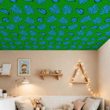 Retro Monstera Stick & Peel Wall Panel Kit: Waterproof PVC Tiles - retro wallpaper