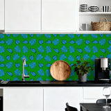 Retro Monstera Stick & Peel Wall Panel Kit: Waterproof PVC Tiles - retro wallpaper