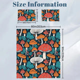 Retro Mushrooms Duvet Cover Set: 70s Full Size Microfiber Bedding - Bedding - retro