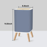 Retro Nordic Square Small Trash Can with Lid pale blue taupe - One Size - retro tash cans