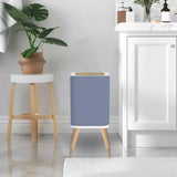 Retro Nordic Square Small Trash Can with Lid pale blue taupe - One Size - retro tash cans