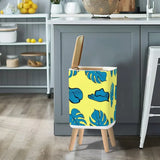 Retro Nordic Square Trash Can with Lid Butter Yellow - One Size - retro tash cans