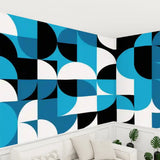 Retro Peel & Stick Wallpaper – 70s Mid Century Decor Blue - 144’’x100’’ - retro wallpaper