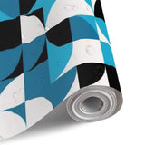 Retro Peel & Stick Wallpaper – 70s Mid Century Decor Blue - 144’’x100’’ - retro wallpaper