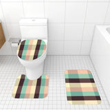Retro Plaid Bathroom Mat Set | Retro Midcentury 3-Piece Rugs - retro bathroom