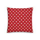 RETRO Red White POLKA DOTS Pillow Retro 50s 60s Mod Style Midcentury Decor - retro pillow