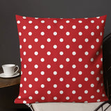 RETRO Red White POLKA DOTS Pillow Retro 50s 60s Mod Style Midcentury Decor - retro pillow