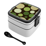 Retro Reusable Bento Lunch Box – Stackable Midcentury Polka Dots Food Box - retro bento