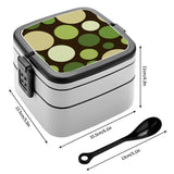 Retro Reusable Bento Lunch Box – Stackable Midcentury Polka Dots Food Box - retro bento