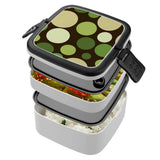 Retro Reusable Bento Lunch Box – Stackable Midcentury Polka Dots Food Box - retro bento