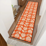 Retro Scandi Runner – Midcentury Red White Floral Rug | Multiple Sizes - retro runner