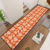 Retro Scandi Runner – Midcentury Red White Floral Rug | Multiple Sizes - retro runner