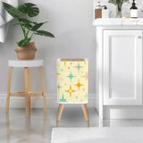 Retro Scandi Square Small Trash Can with Lid Stars Christmas Celestial Vanilla - One Size - retro tash cans