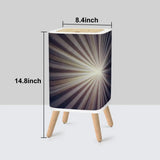 Retro Scandi Square Small Trash Can with Lid Sunburst Black White - One Size - retro tash cans