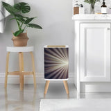 Retro Scandi Square Small Trash Can with Lid Sunburst Black White - One Size - retro tash cans
