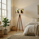 Retro Scandi Tripod Floor Lamp Black Cat - retro floor lamps