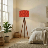 Retro Scandi Tripod Floor Lamp - Midcentury 1970s Red Geometric Light - retro floor lamps
