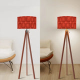 Retro Scandi Tripod Floor Lamp - Midcentury 1970s Red Geometric Light - retro floor lamps