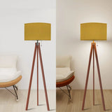 Retro Scandi Tripod Floor Lamp Ochre Warm Mustard Yellow - retro floor lamps