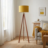 Retro Scandi Tripod Floor Lamp Ochre Warm Mustard Yellow - retro floor lamps