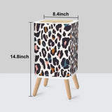 Retro Square Small Trash Can with Lid Colorful Leopard Pattern - One Size - retro tash cans