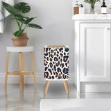 Retro Square Small Trash Can with Lid Colorful Leopard Pattern - One Size - retro tash cans