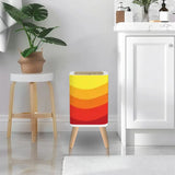 Retro Square Small Trash Can with Lid Flowing Wave Pattern Red Orange Yellow - One Size - retro tash cans