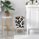 Retro Square Small Trash Can with Lid Leopardskin Pattern - One Size - retro tash cans