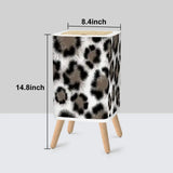 Retro Square Small Trash Can with Lid Leopardskin Pattern - One Size - retro tash cans