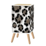 Retro Square Small Trash Can with Lid Leopardskin Pattern - One Size - retro tash cans