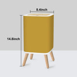 Retro Square Small Trash Can with Lid Yellow Ochre Warm Mustard - One Size - retro tash cans