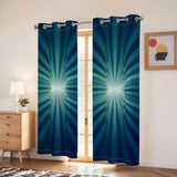 Retro Sunburst Blackout Curtains: Mid-Century Modern Thermal Panels - retro curtains