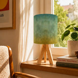 Retro Tripod Table Lamp – Ombré Earthy Tones Linen Shade Bedside Light - retro table lamps