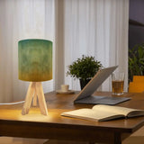Retro Tripod Table Lamp – Ombré Earthy Tones Linen Shade Bedside Light - retro table lamps
