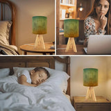 Retro Tripod Table Lamp – Ombré Earthy Tones Linen Shade Bedside Light - retro table lamps