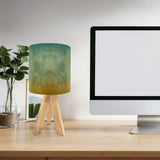 Retro Tripod Table Lamp – Ombré Earthy Tones Linen Shade Bedside Light - retro table lamps