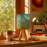 Retro Tripod Table Lamp – Ombré Earthy Tones Linen Shade Bedside Light - retro table lamps